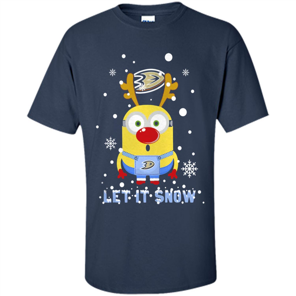 Minion Anaheim Ducks Ugly Christmas Sweater Let it Snow - Shirt