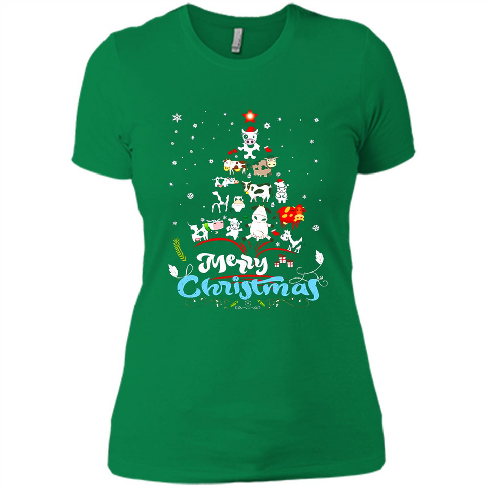Christmas Ugly Sweater Animal Tree Pine Merry Christmas - Ladies' Boyfriend T-Shirt
