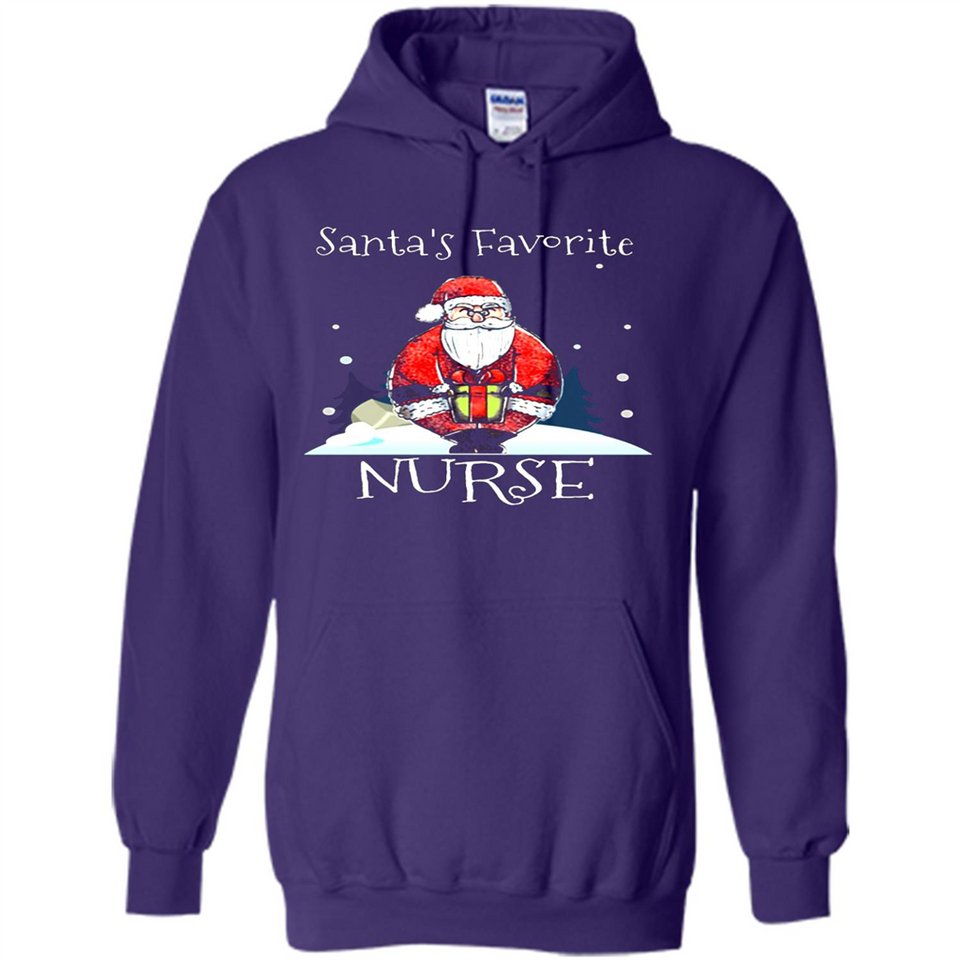 Funny Christmas Nurse Shirt, Santa_s Favorite Nurse - Hoodie