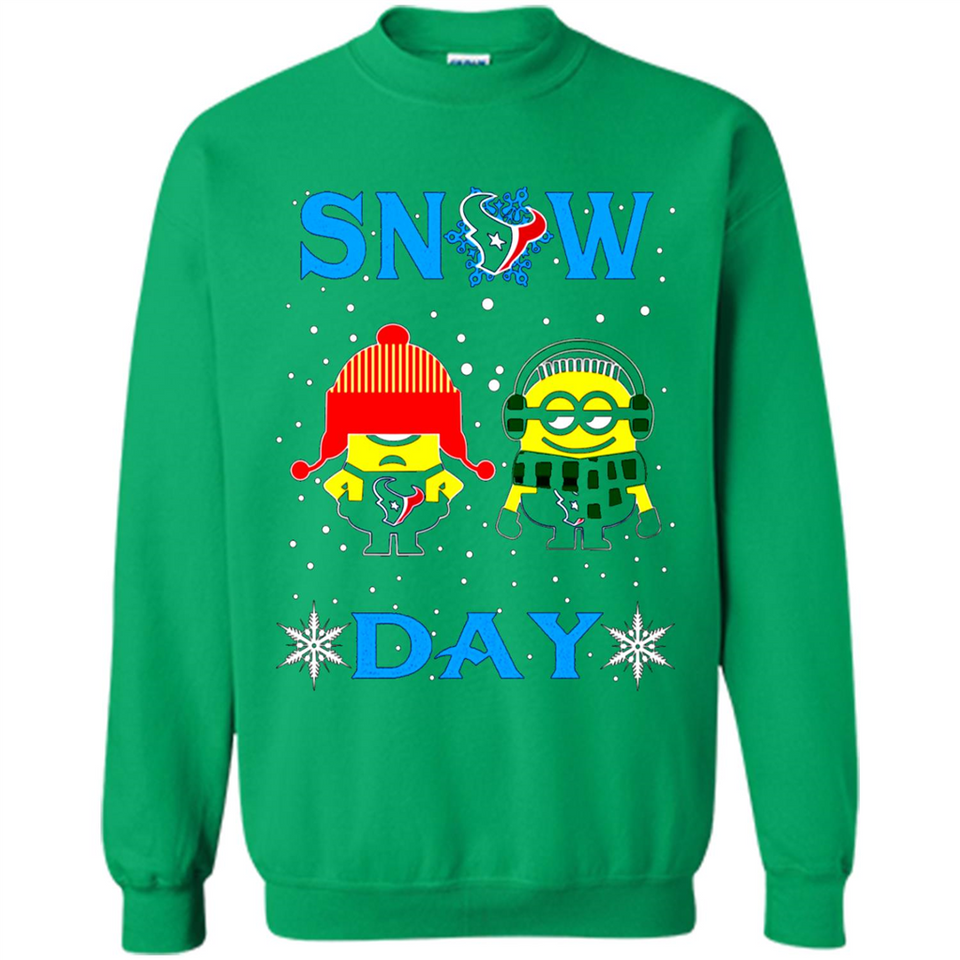 Snow Day Shirt For Houston Texans Vs Minion Fans pingpong