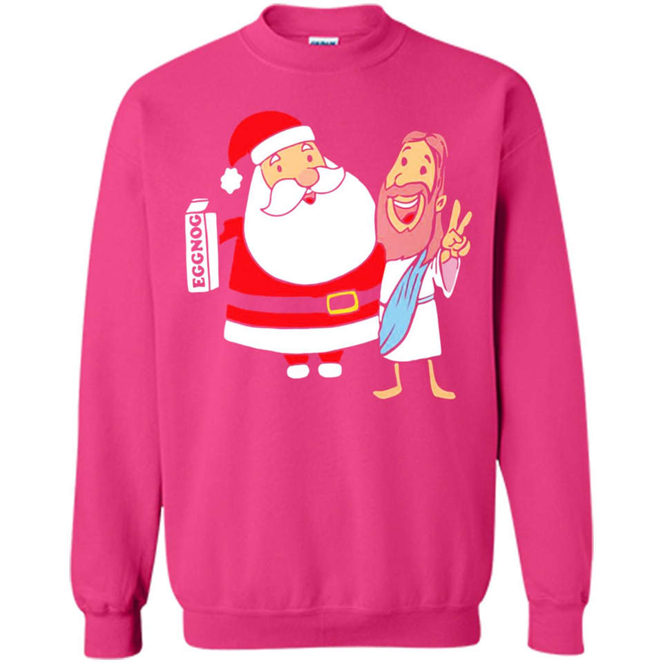 Eggnog Santa And Jesus Christmas