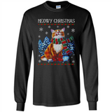 Christmas Ugly Sweater Cat With Christmas Meowy Chritstmas - Long Sleeve T-Shirt