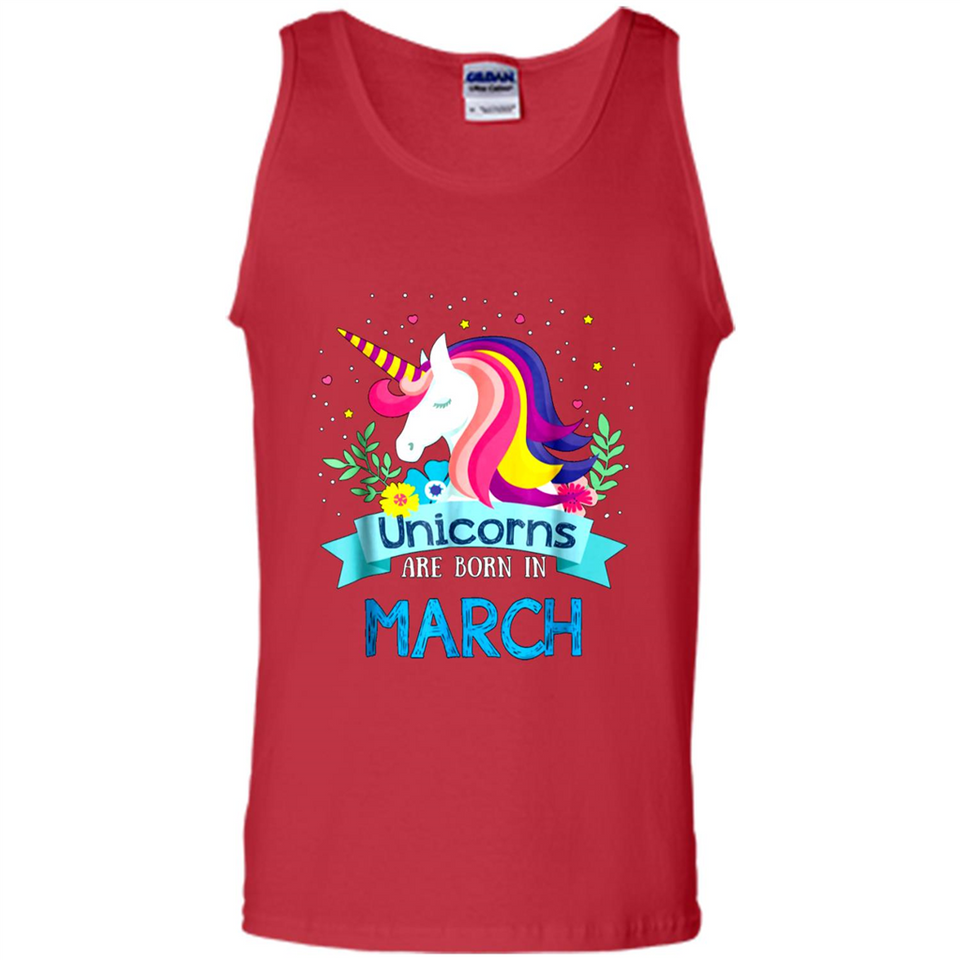 Unicorns are born in March Birthday Rainbow Gift Ladies Custom