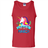 Unicorns are born in March Birthday Rainbow Gift Ladies Custom