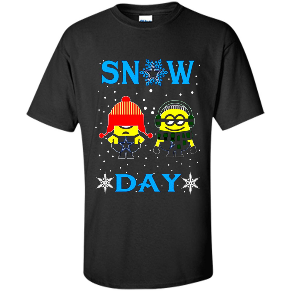 Snow Day Shirt For Dallas Cowboys Vs Minion Fans pingpong