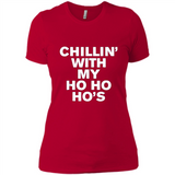 Chillin With My Ho Ho Ho's Funny Christmas - Ladies' Boyfriend T-Shirt