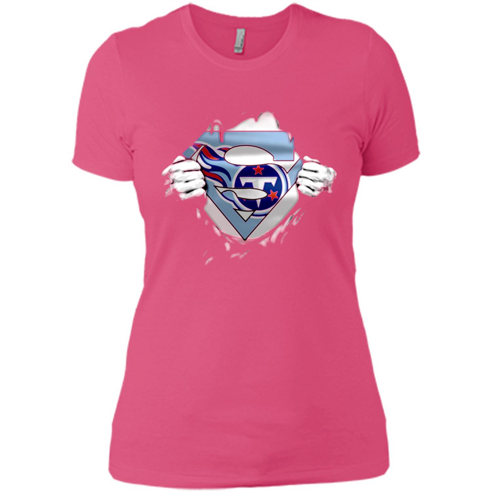 Tennessee Titans And Superman Fans - Ladies' Boyfriend T-Shirt