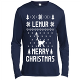 Vintage Tee For Women Men Graphic Shirts Lemur Ugly Christmas Sweater - Canvas Long Sleeve T-Shirt