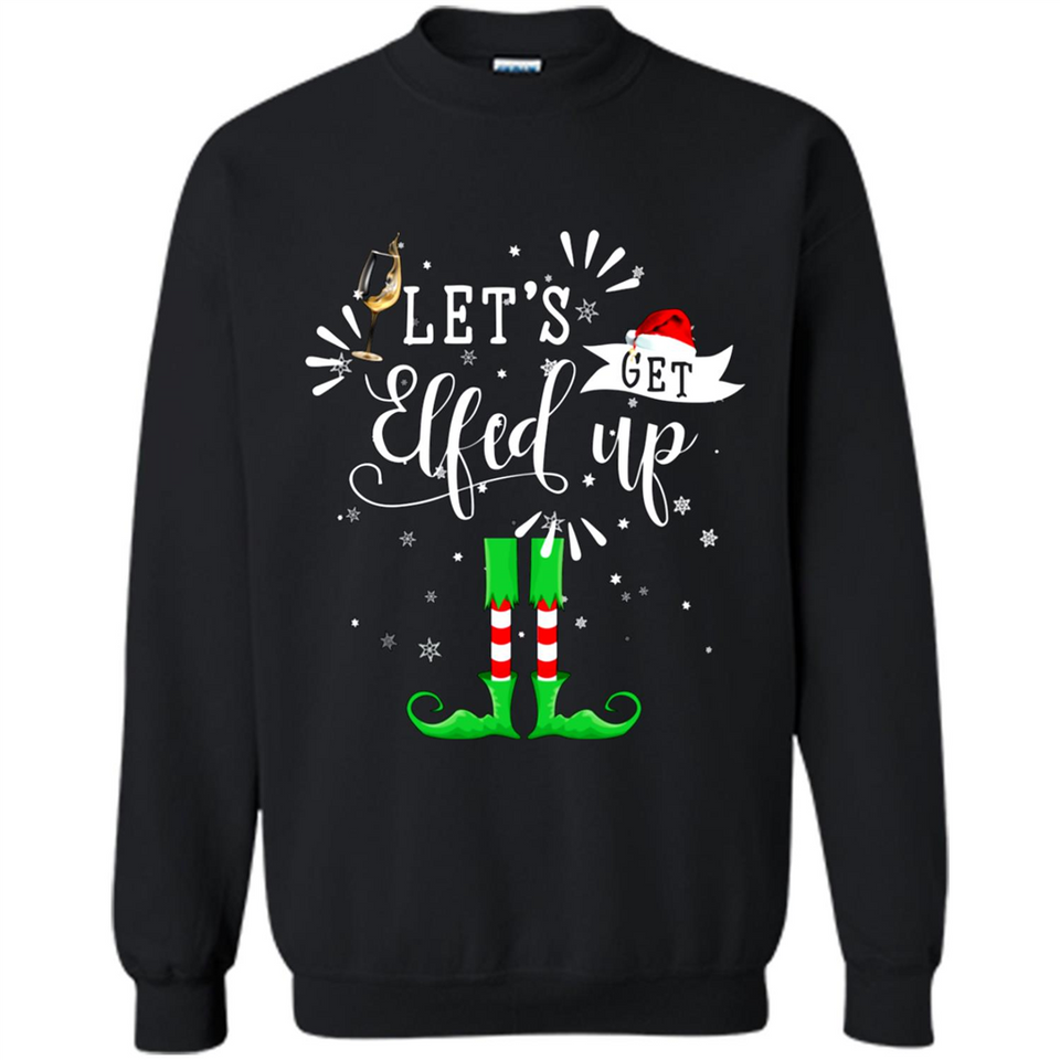 Let's Get Elfed Up Funny Drinking Wine Christmas Elf PINGPONG