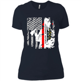 Paradise California Firefighter Thin Red Line Funds Youth T-Shirt PINGPONG - Ladies' Boyfriend T-Shirt