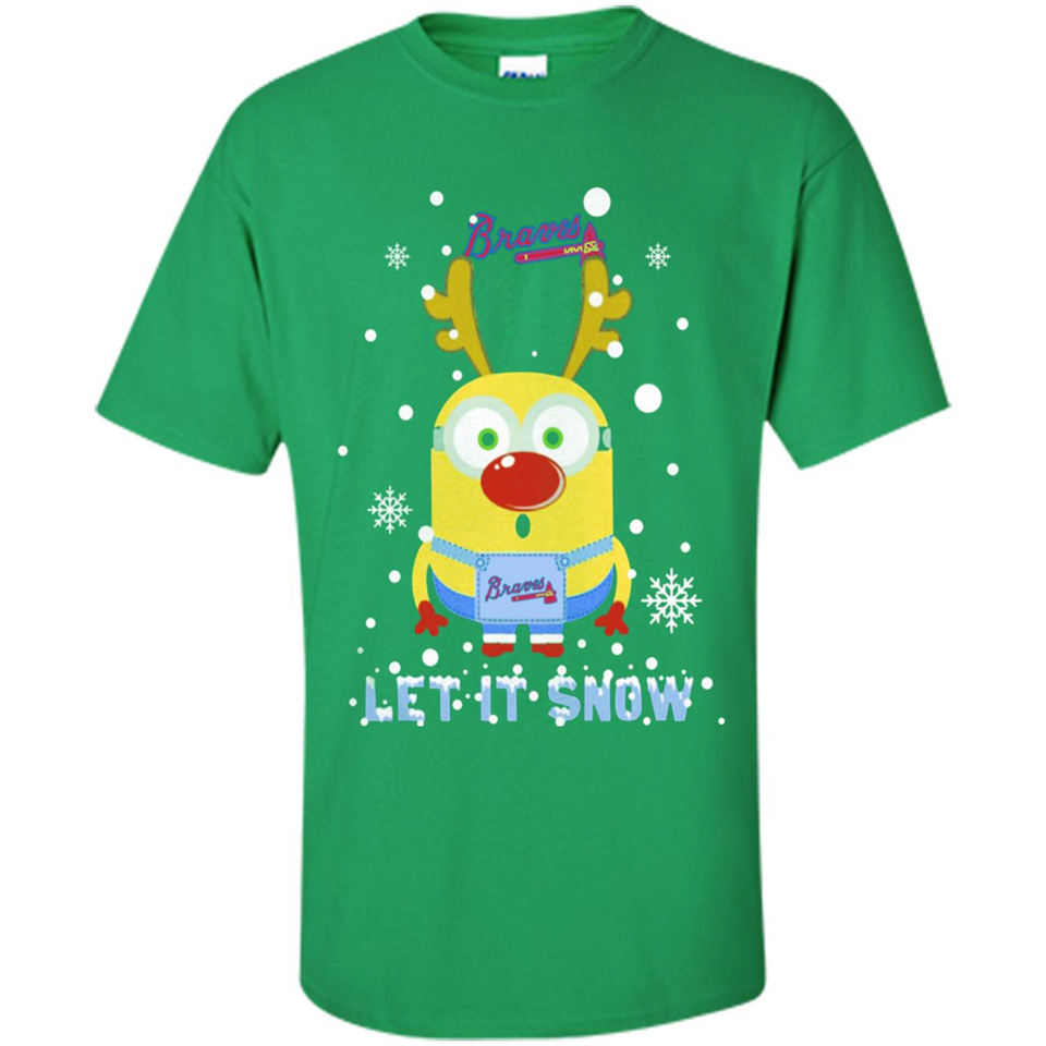 Minion Atlanta Braves Ugly Christmas Sweater Let it Snow - Shirt