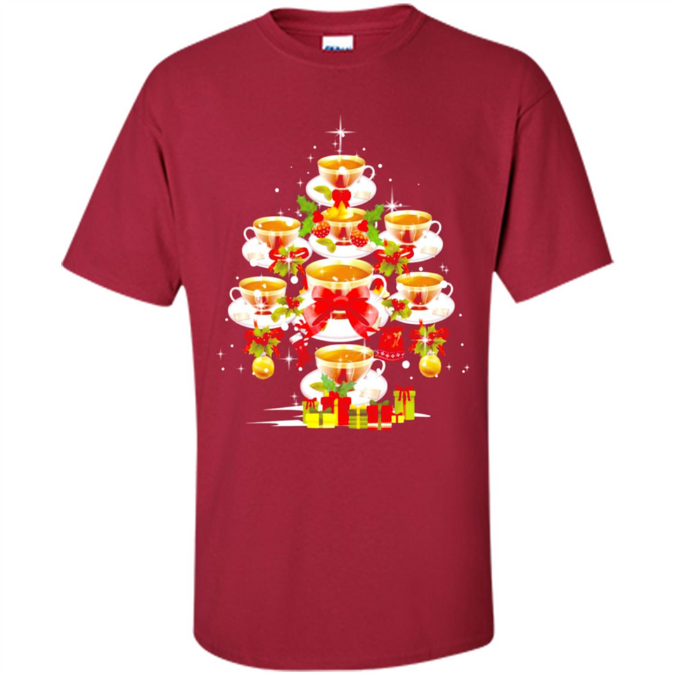 Tea Christmas Tree T-shirt Funny Tea Xmas Gift