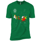 Christmas Unicorn Rudolph and Santa - Premium Short Sleeve T-Shirt