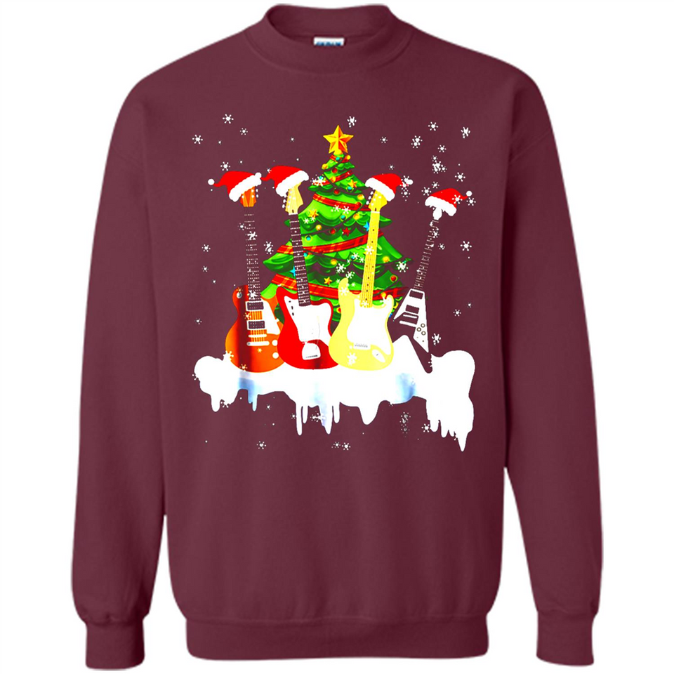 Santa Hat Electric Guitar Classical Guitar Christmas shirt Ladies' Boyfriend