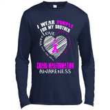 I Wear Purple For My Brother Chiari Malformation - Canvas Long Sleeve T-Shirt