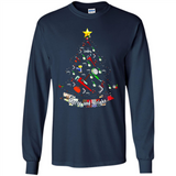 Merry And Bright Plumber Christmas Tree Shirt PINGPONG - Long Sleeve T-Shirt