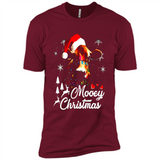 Mooey Christmas Cow Santa Christmas Lover Lights Sweatshirt - Premium Short Sleeve T-Shirt