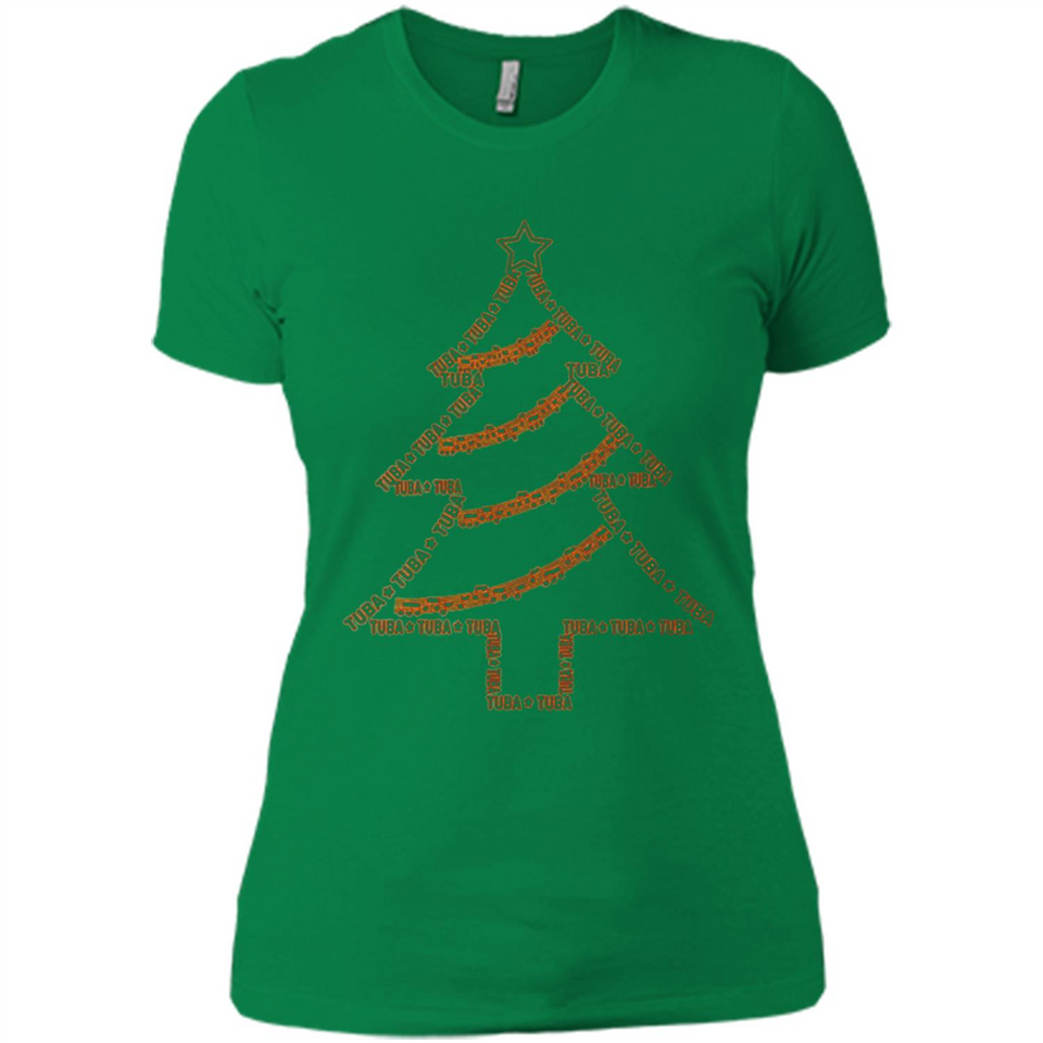 Tuba Text Christmas Tree Musical Instrument Holiday Shirt