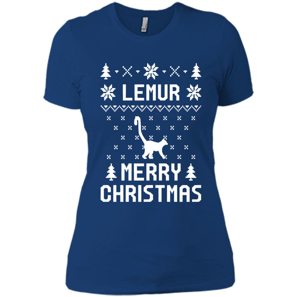 Vintage Tee For Women Men Graphic Shirts Lemur Ugly Christmas Sweater - Ladies' Boyfriend T-Shirt