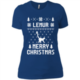 Vintage Tee For Women Men Graphic Shirts Lemur Ugly Christmas Sweater - Ladies' Boyfriend T-Shirt