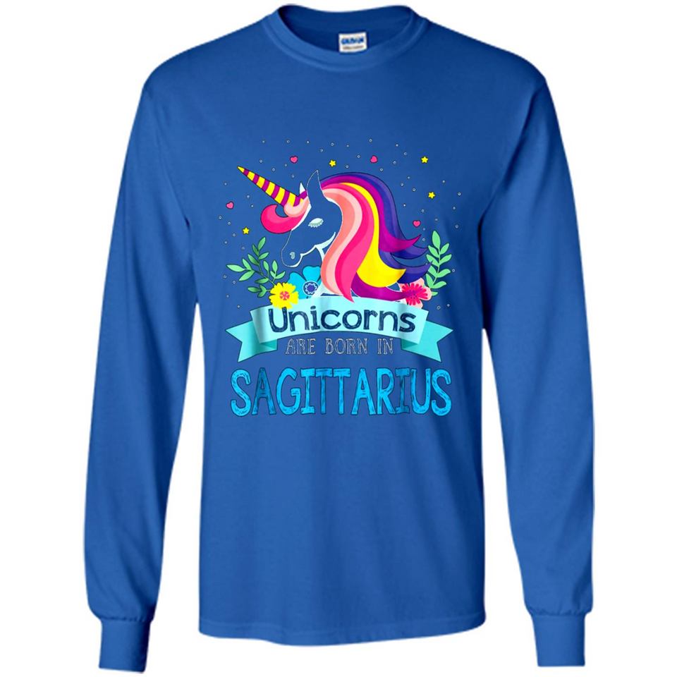 Unicorns are born in Sagittarius Birthday Rainbow Custom Ultra Cotton