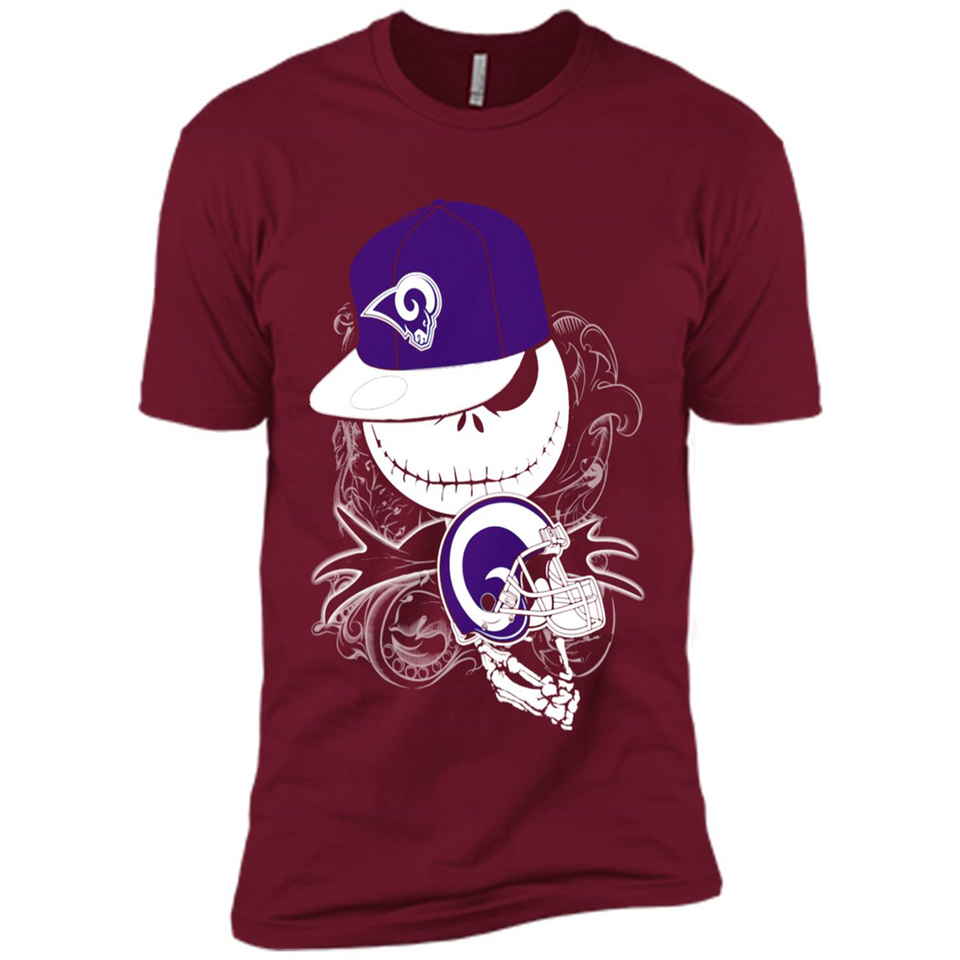Jack Skellington The Nightmare Before Christmas-Rams Football - Premium Short Sleeve T-Shirt