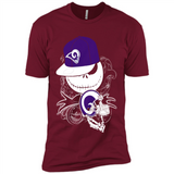 Jack Skellington The Nightmare Before Christmas-Rams Football - Premium Short Sleeve T-Shirt