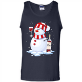 Cute Snowman drink Red Wine Christmas - Tank Top