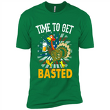 Time To Get Basted Funny Turkey Beer Thanksgiving - Premium Short Sleeve T-Shirt