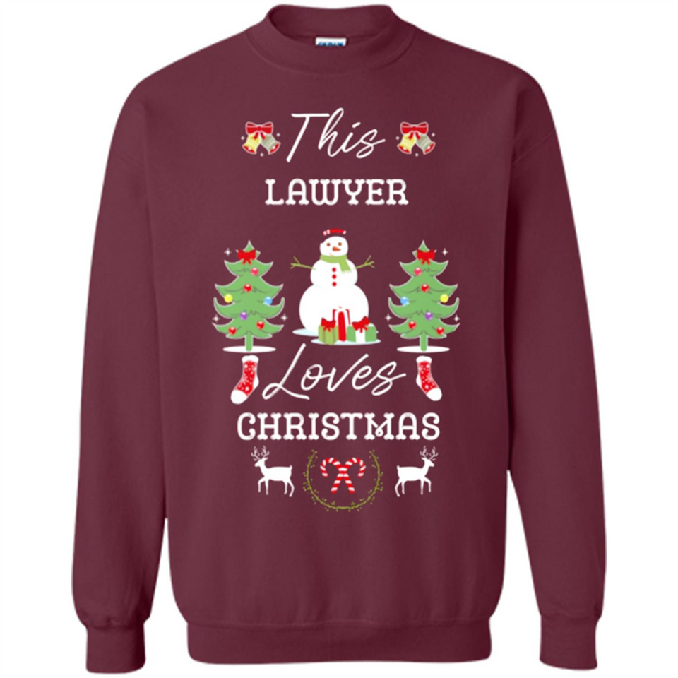 This Lawyer Loves Christmas Tree Shirt with Snowman