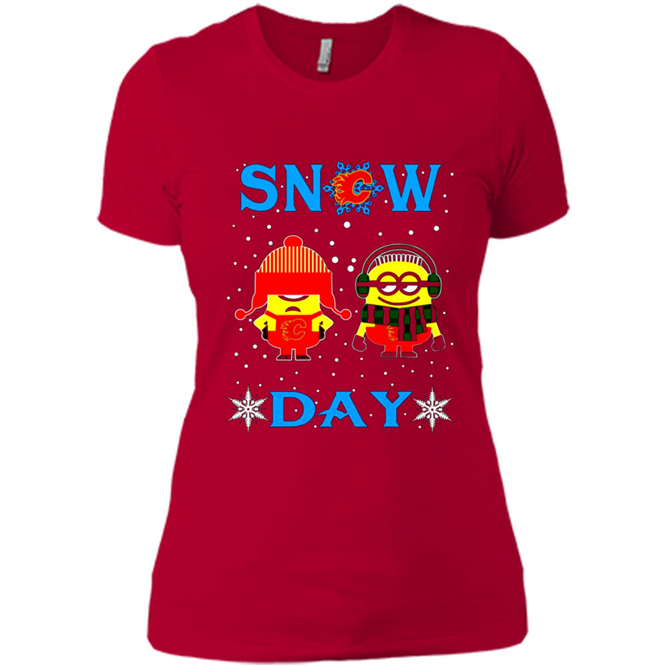 Snow Day Shirt For Calgary Flames Vs Minion Fans pingpong