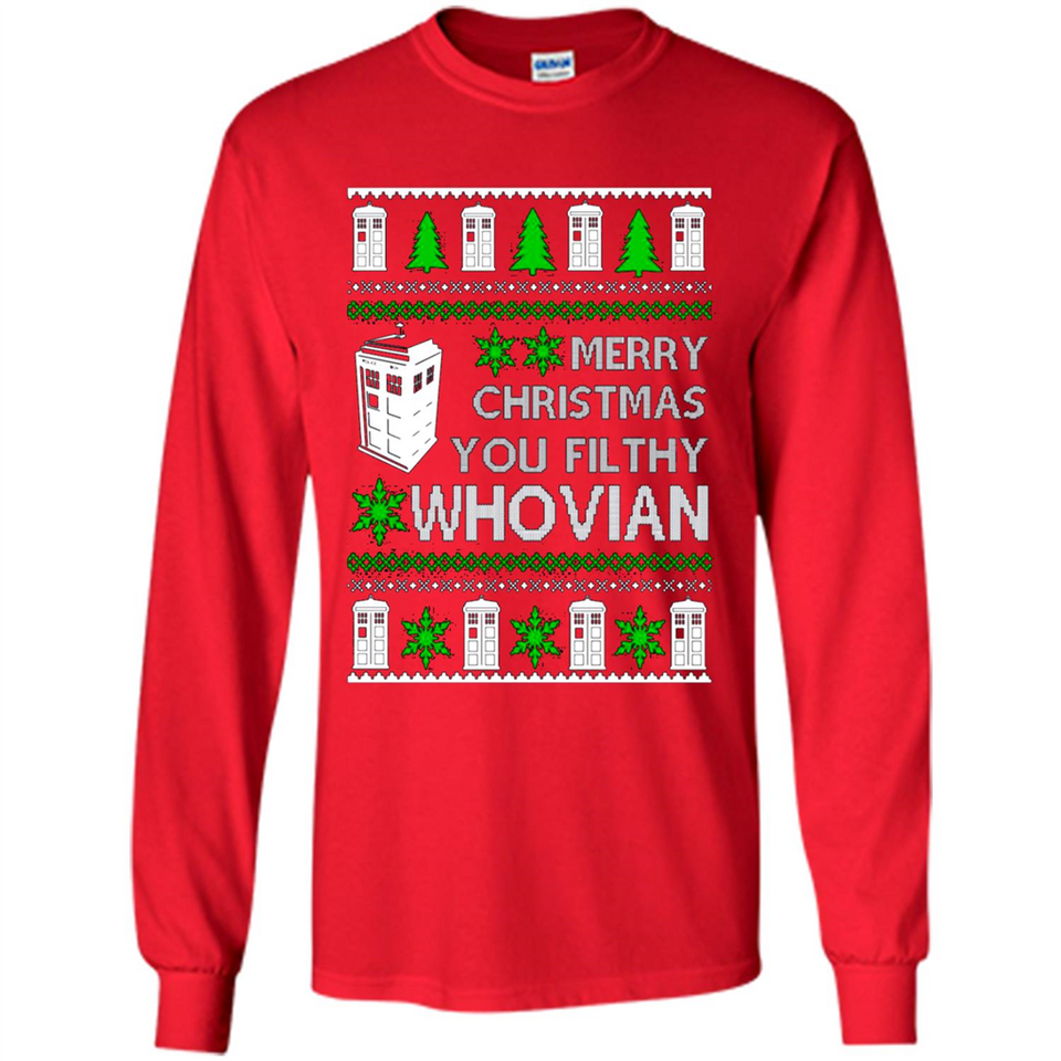 Merry Christmas You Filthy Whovian ugly sweater PINGPONG
