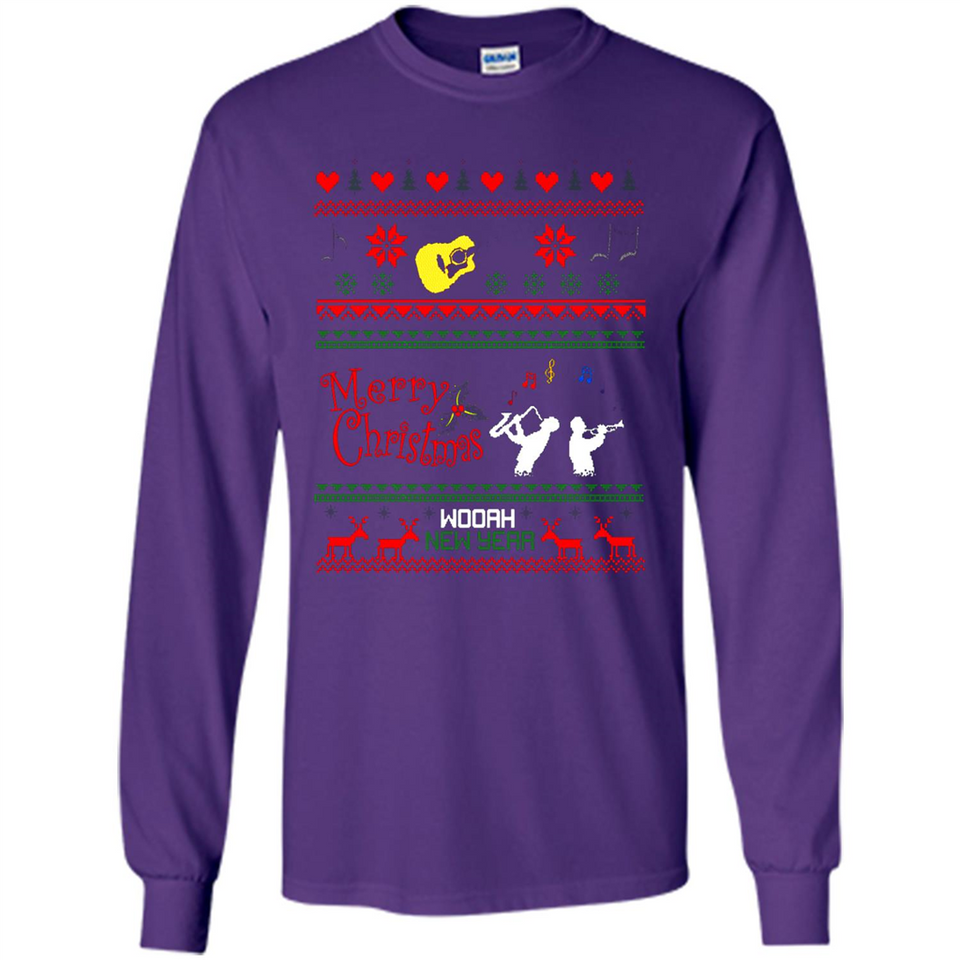 Music Ugly Christmas SweatShirt - Long Sleeve T-Shirt