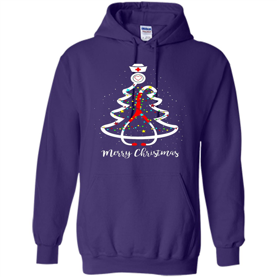 Christmas tree Nurse merry Christmas - Hoodie