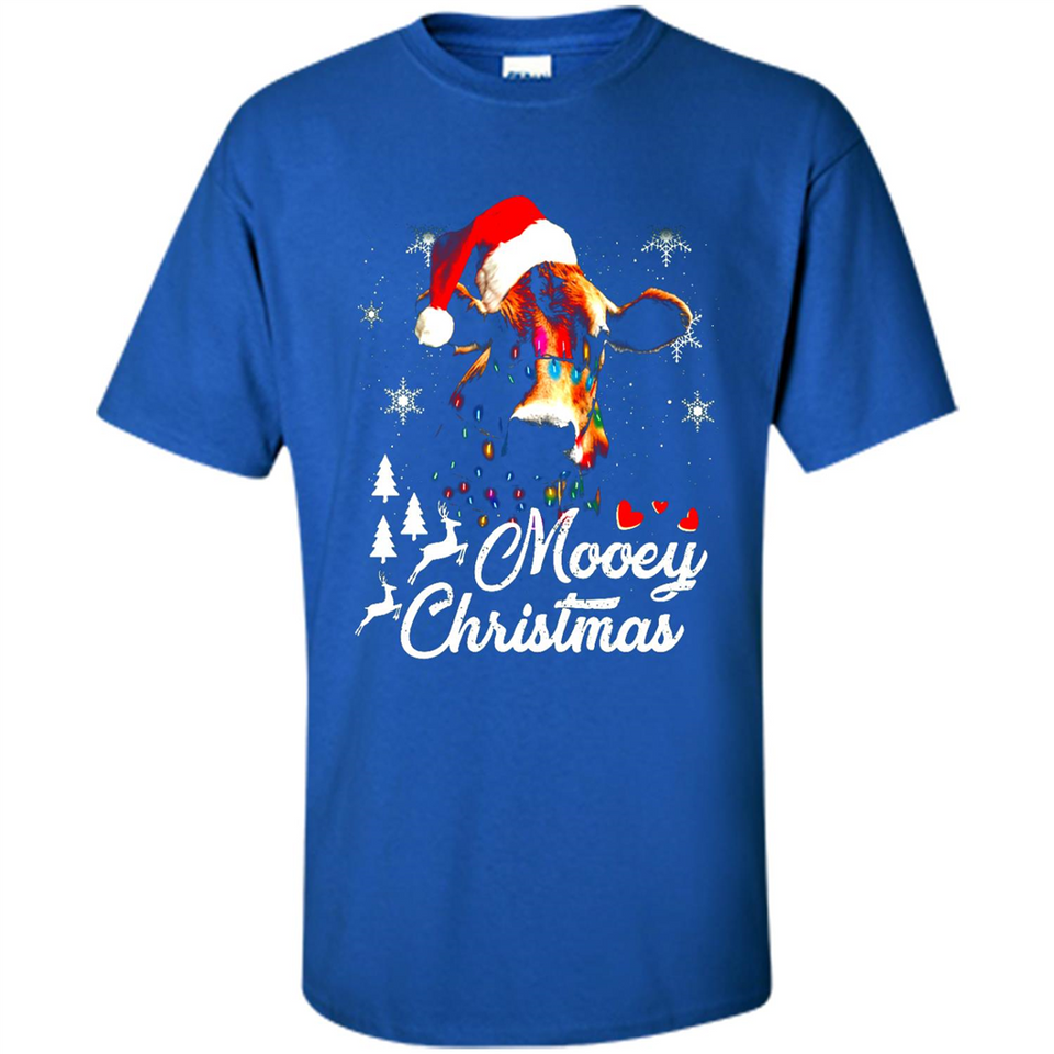 Mooey Christmas Cow Santa Christmas Lover Lights Sweatshirt - Shirt