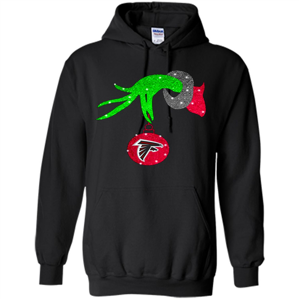GRINCH HAND HOLDING ATLANTA FALCONS GLITTER CHRISTMAS PINGPONG