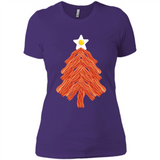 Bacon & Eggs Over Easy Fried Food Breakfast Xmas Tree Foodie - Ladies' Boyfriend T-Shirt