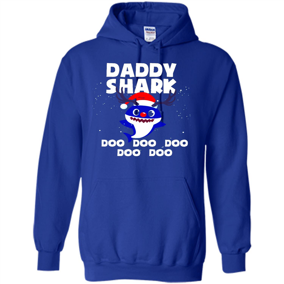 Daddy Shark Costume Reindeer Funny Christmas T-Shirt - Hoodie