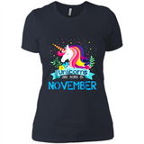 Unicorns are born in November Birthday Rainbow Gift Ladies Custom