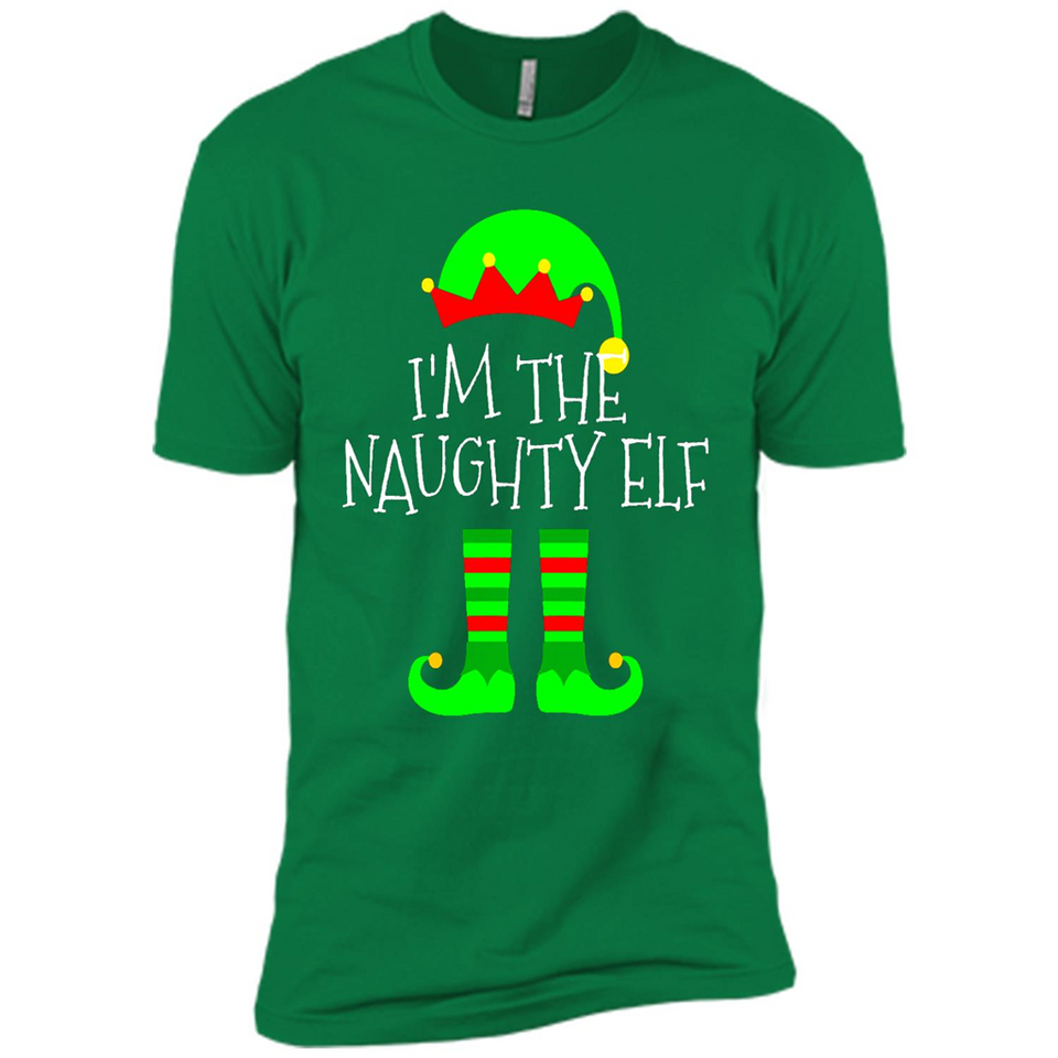 Matching Family Christmas Shirt Funny I'm The Naughty Elf Black mugs PINGPONG - Premium Short Sleeve T-Shirt