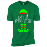 Matching Family Christmas Shirt Funny I'm The Naughty Elf Black mugs PINGPONG - Premium Short Sleeve T-Shirt