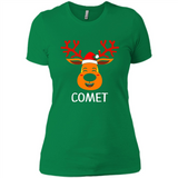 Comet Santa Claus Funny Xmas Holiday T-Shirt - Ladies' Boyfriend T-Shirt