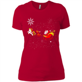 Christmas Unicorn Rudolph and Santa - Ladies' Boyfriend T-Shirt
