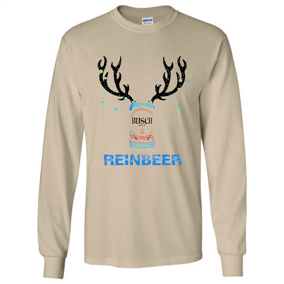 Busch Reinbeer Funny Beer Reindeer Christmas Sweatshirt - Long Sleeve T-Shirt