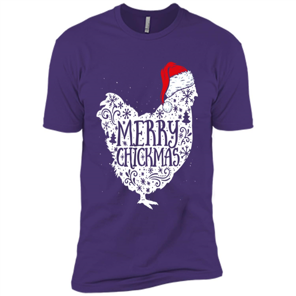 Chicken Christmas T Shirt Merry Chickmas Santa Claus Gifts - Premium Short Sleeve T-Shirt