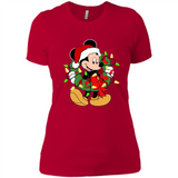 Disney Mickey Mouse Christmas Lights Sweatshirt - Ladies' Boyfriend T-Shirt