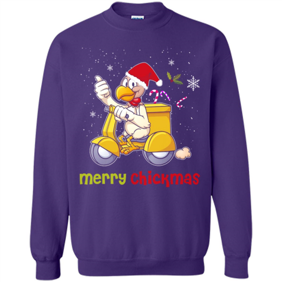 Funny Santa Christmas Chicken Shirt - Merry Chickmas - Sweatshirt