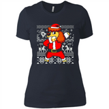 Dabbing Poodle Santa Christmas Holiday Sweatshirt - Ladies' Boyfriend T-Shirt