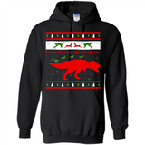 Dinosaur and Santa Clause Ugly Christmas Sweater - Hoodie