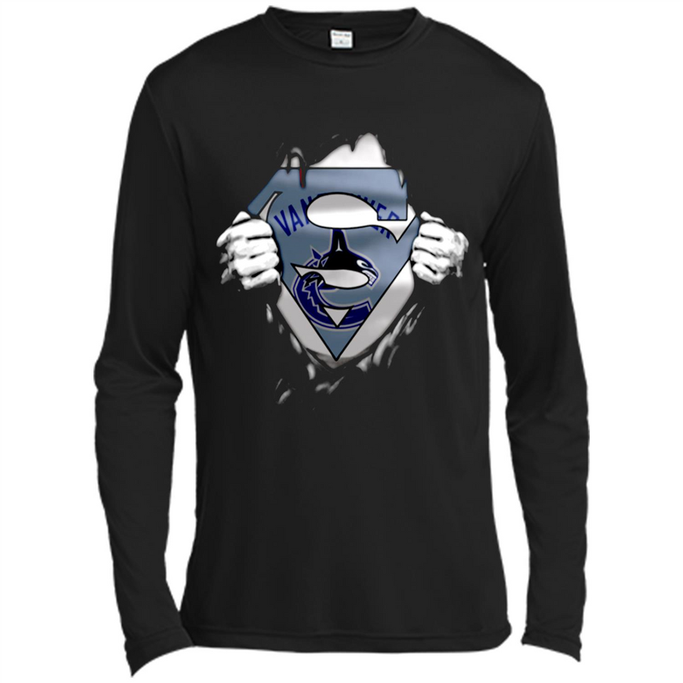 Vancouver Canucks And Superman Fans - Canvas Long Sleeve T-Shirt